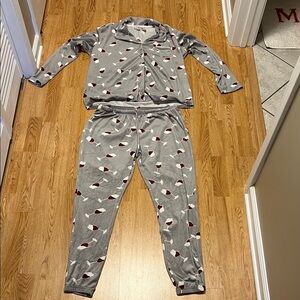 Gray Women’s Pajamas with Fun Red Wine Design